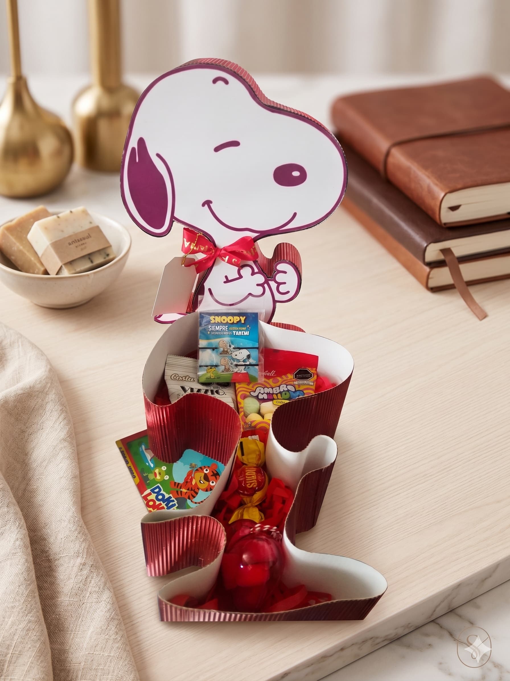 Caja Snoopy Acordeon De Frase