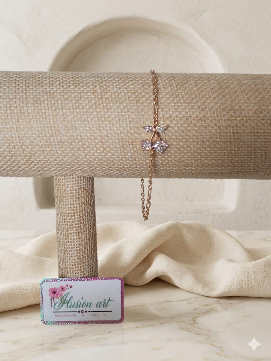 Pulsera Rose Dije Cereza Cristal 