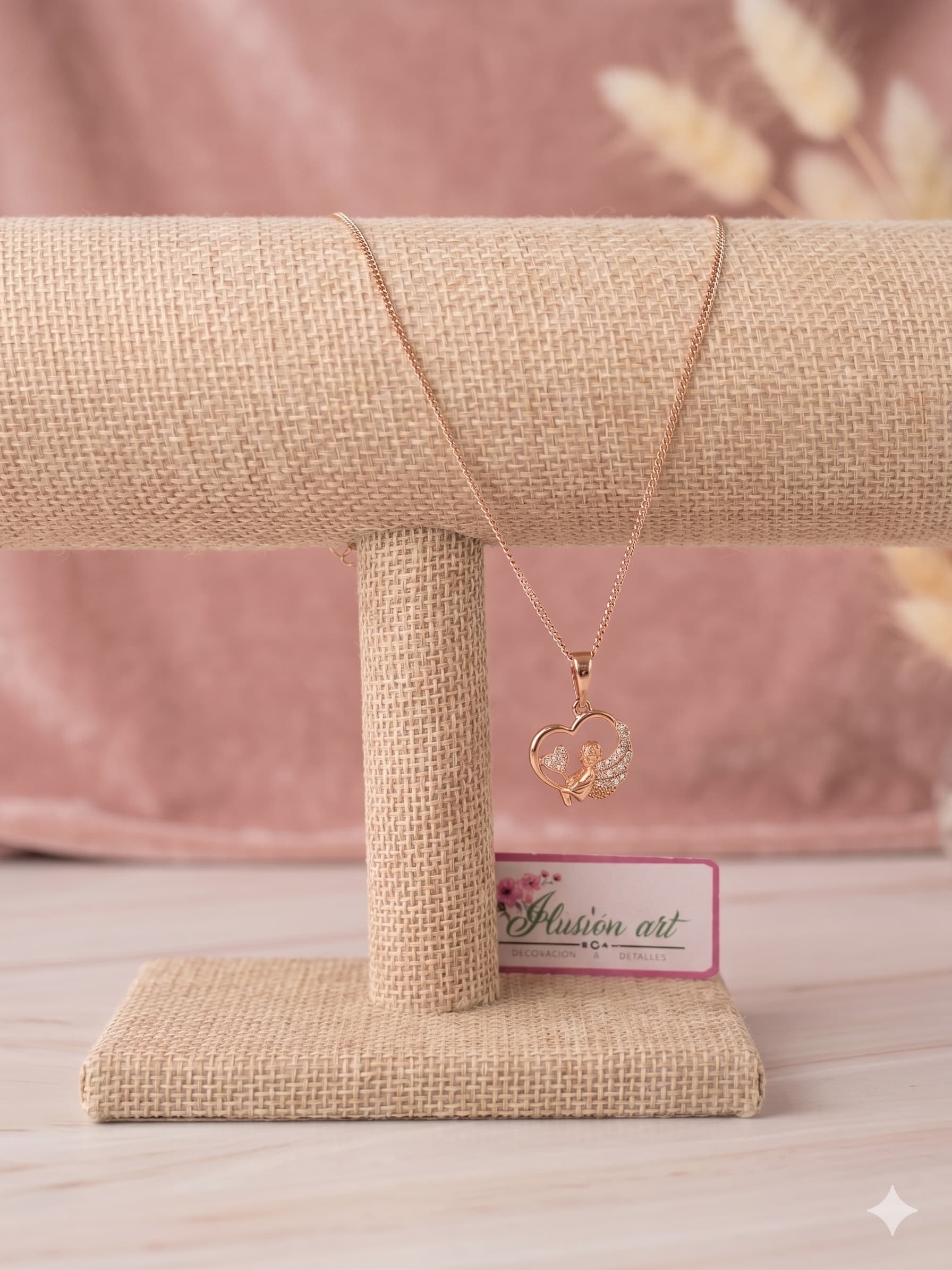 Collar Rose Corazon Angel