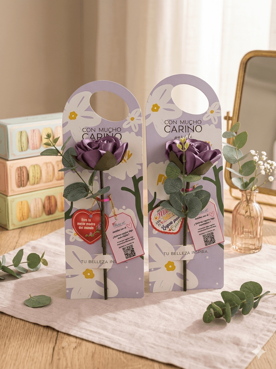 Rosa Eterna Lila Para Mamá 