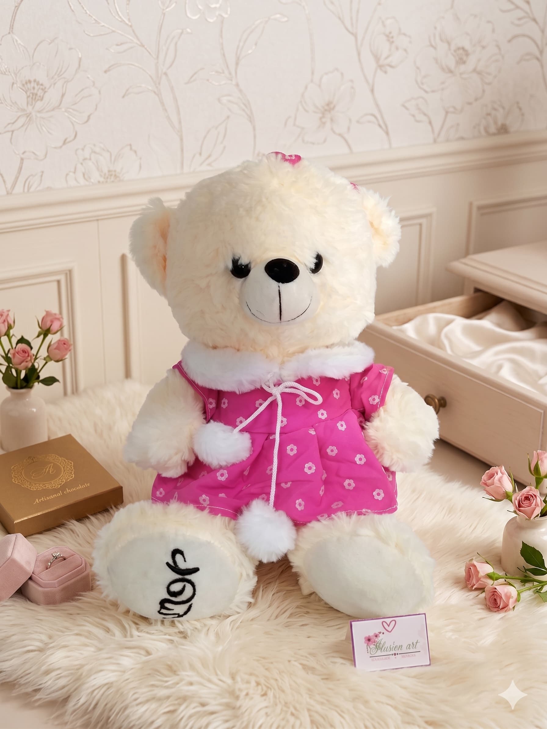 Oso Vestido Pompones Amor 