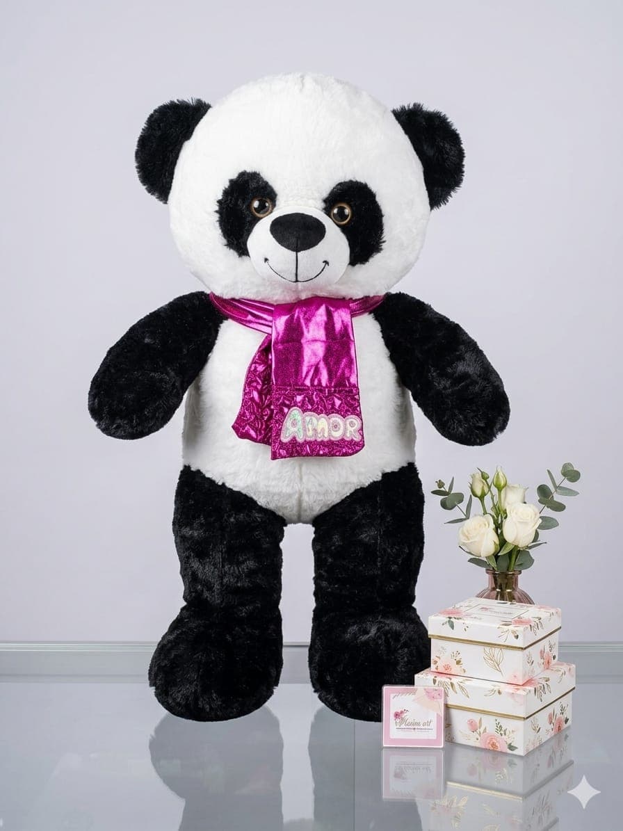 Panda Musical Con Bufanda Latex Amor 