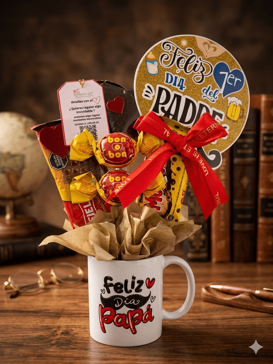 Detalle Taza Con Dulces Feliz Día Del Padre
