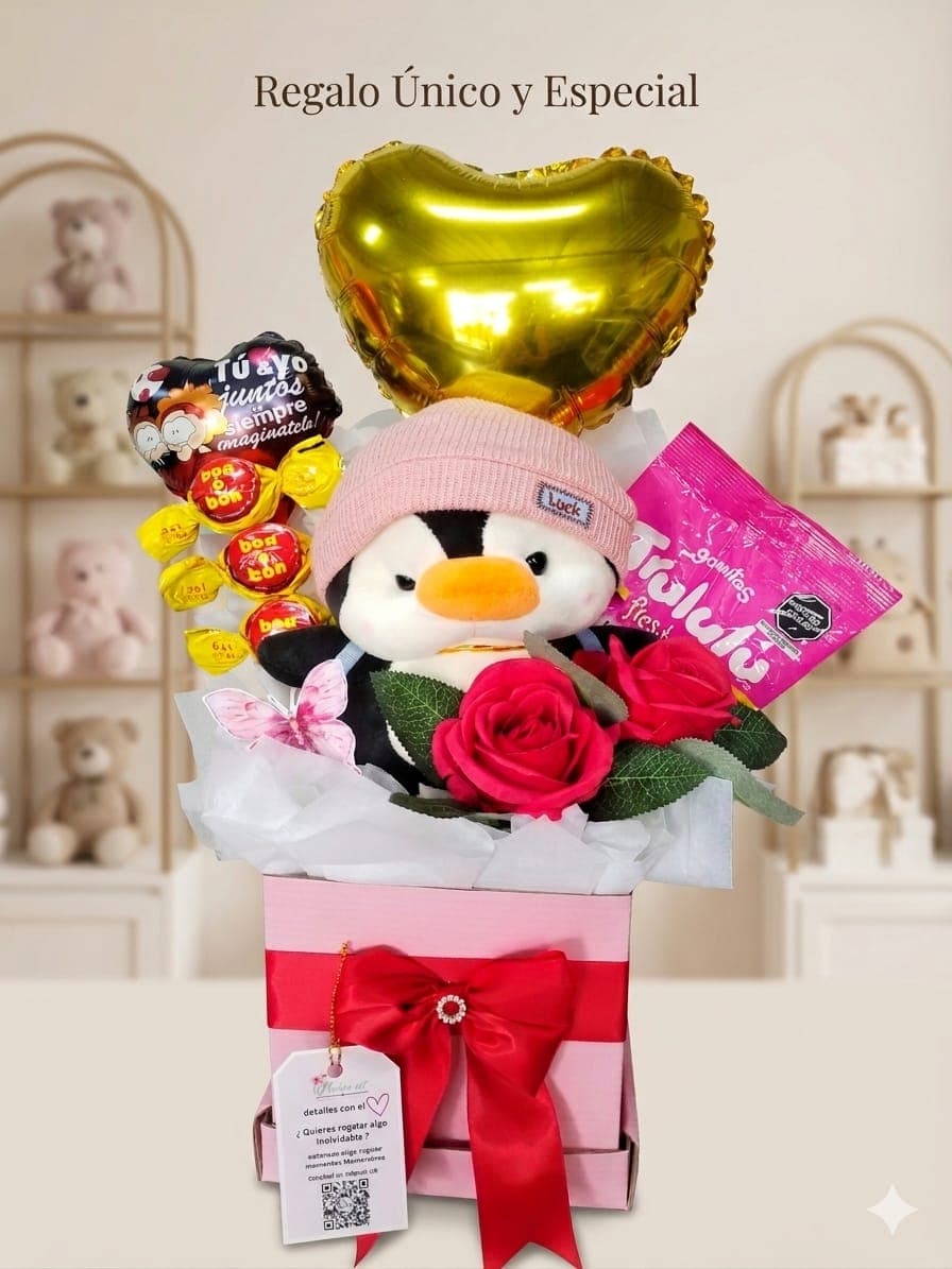 Detalle Caja Pinguino Mochila