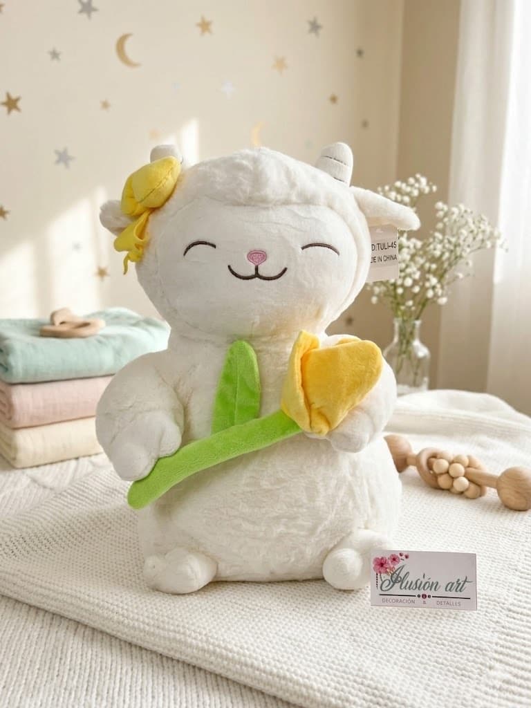 Oveja Con Tulipan Amarillo