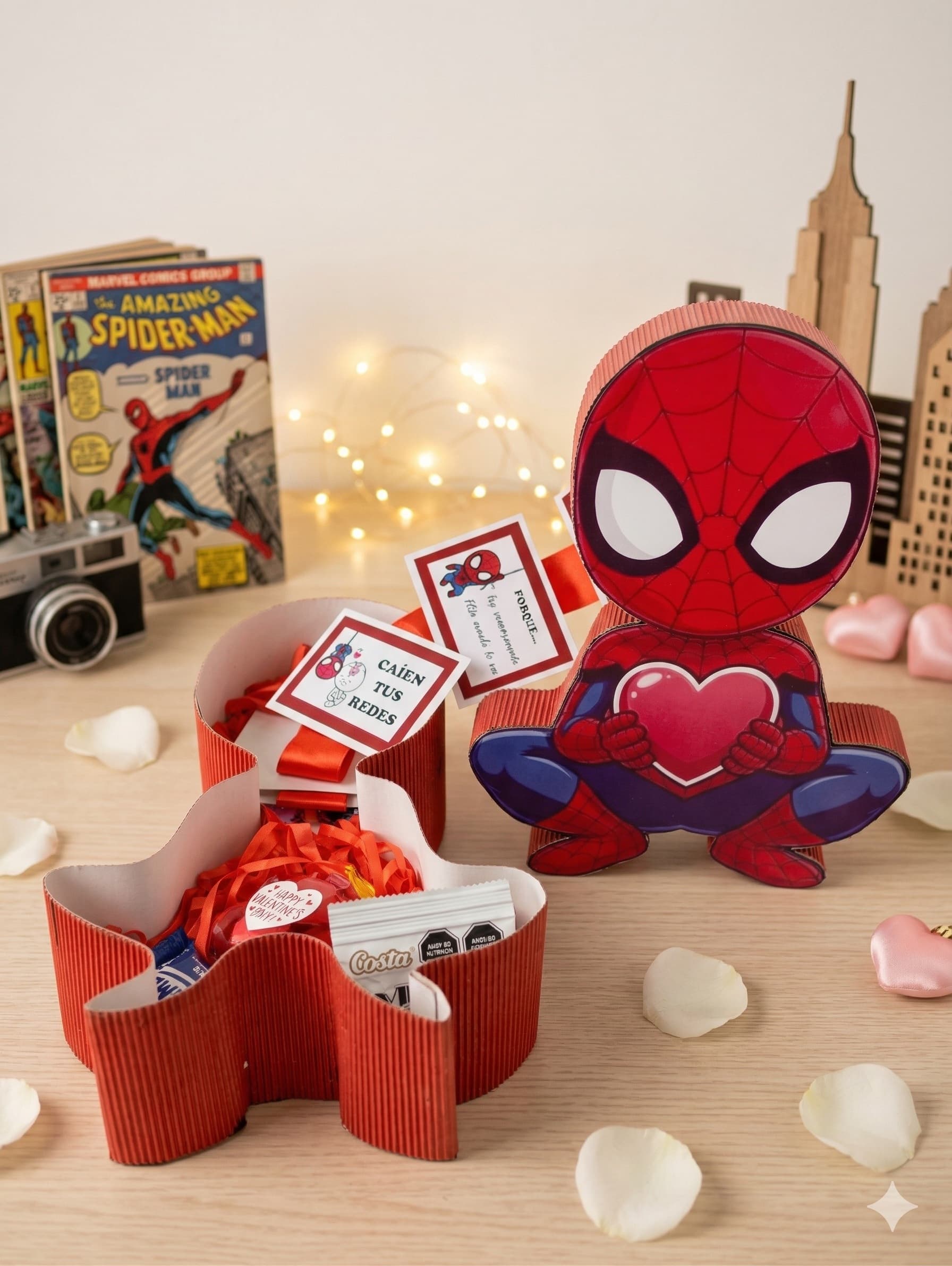 Caja Hombre Arana Con Acordeon De Frases