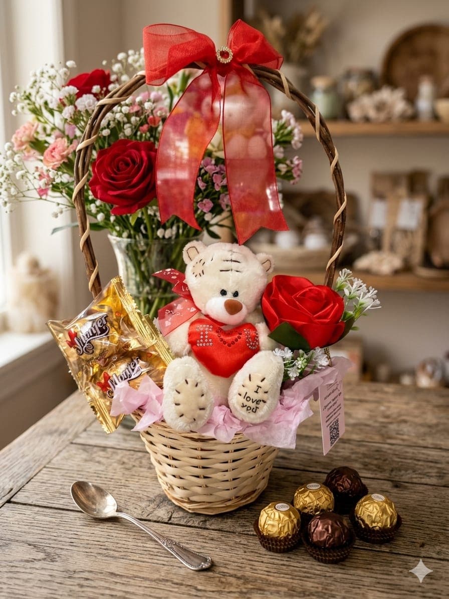 Detalle Osito Parche Con Canasta