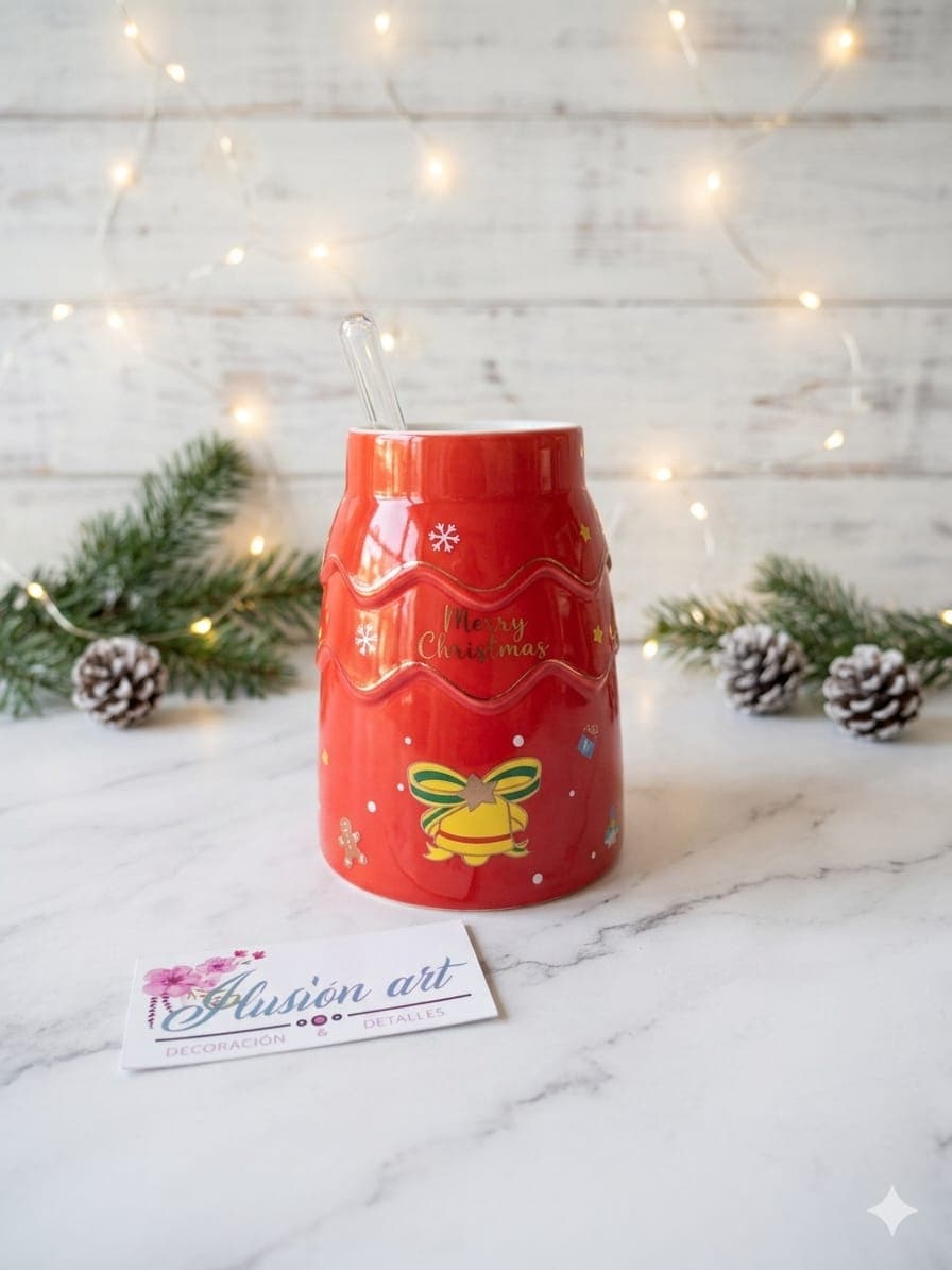 Vaso Navidad Con Cañita