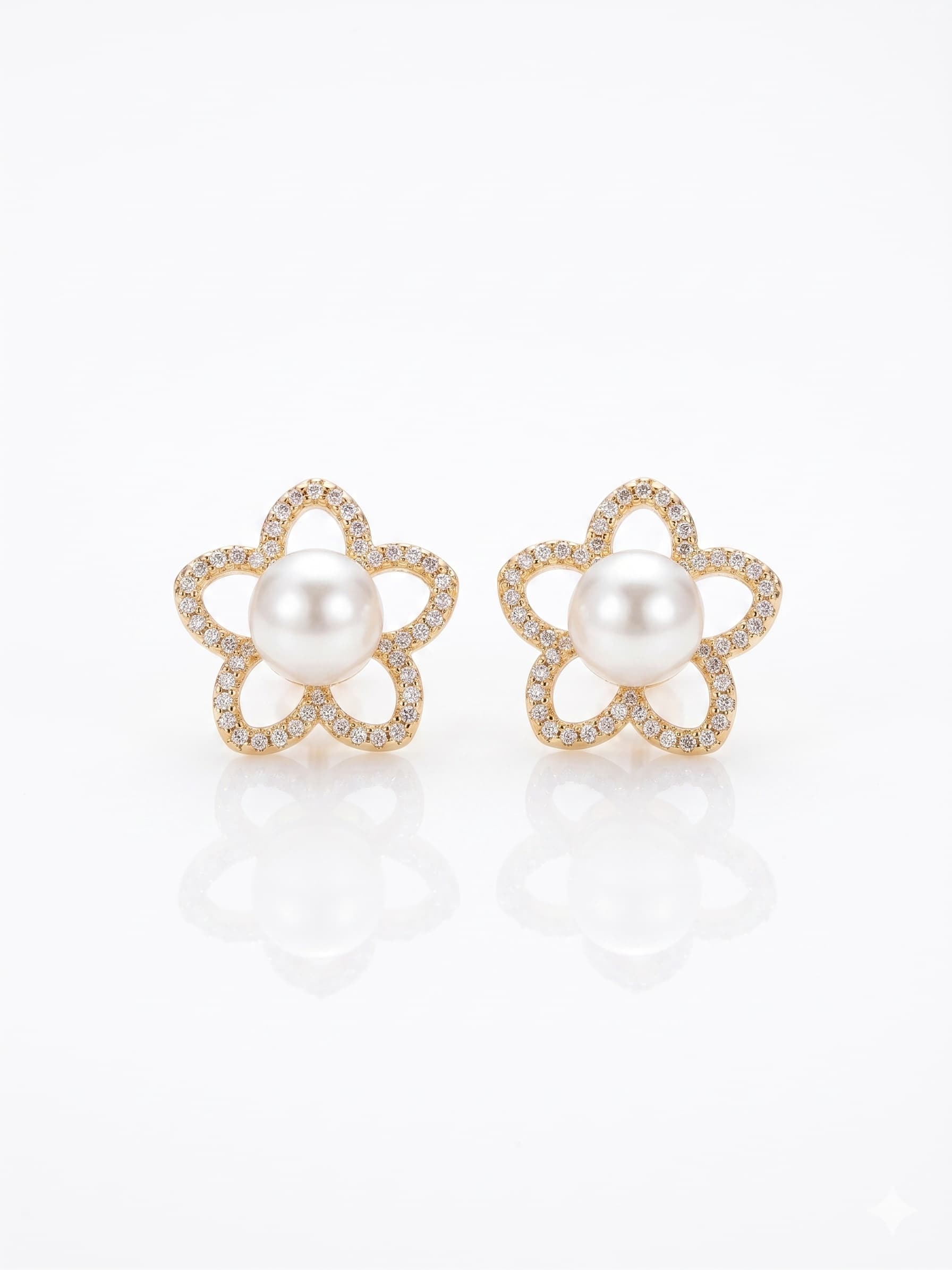 Arete Flor Rose Circones Perla