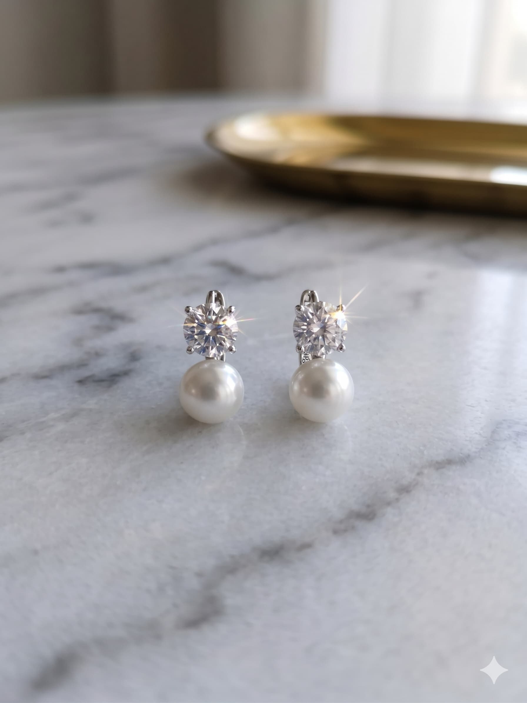 Arete Plata Perla Circon