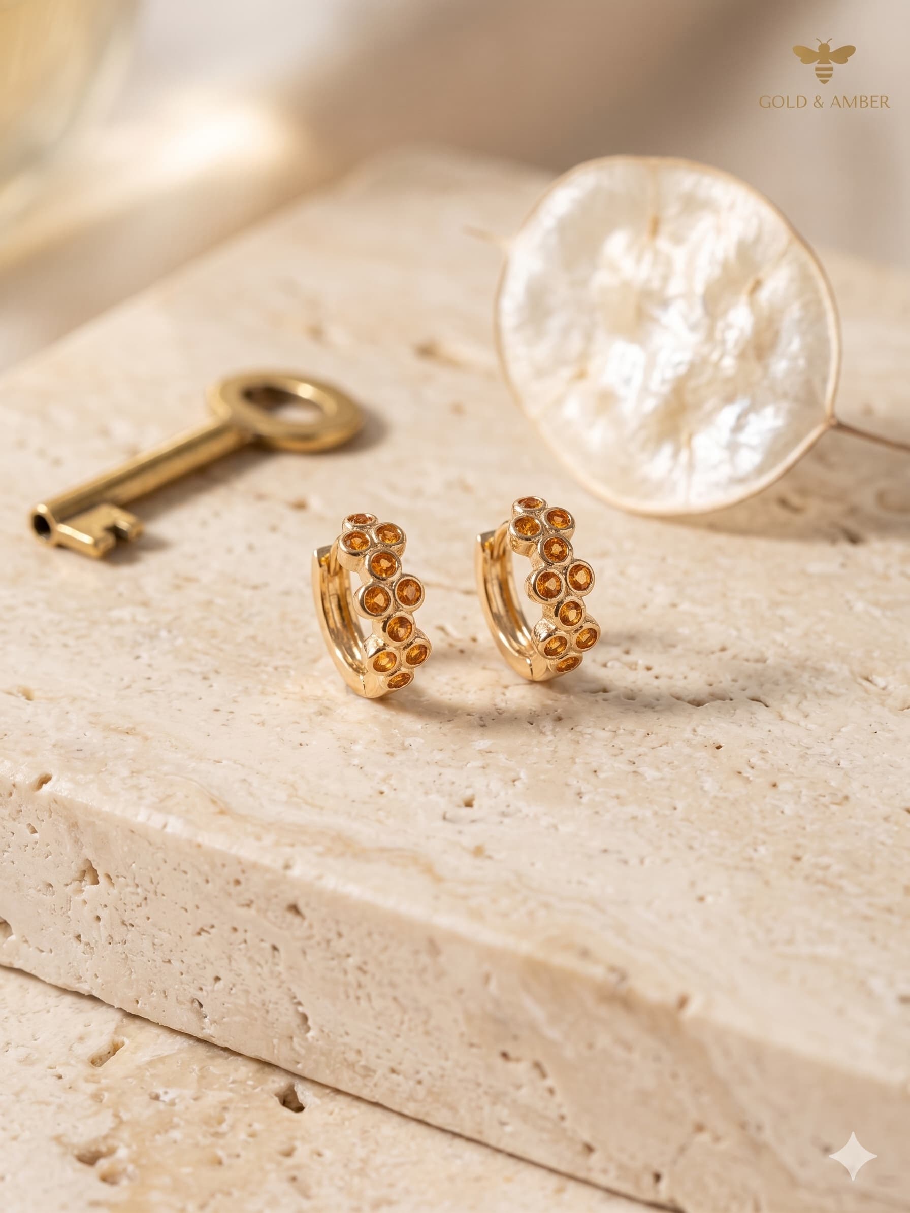 Argolla Rose Circones Naranjas