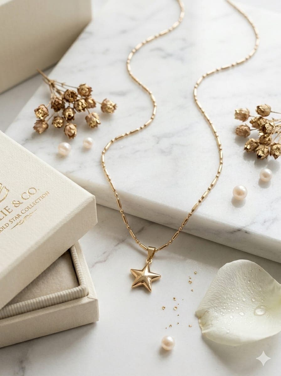 Collar Punto Y Coma Rose Dije Estrella