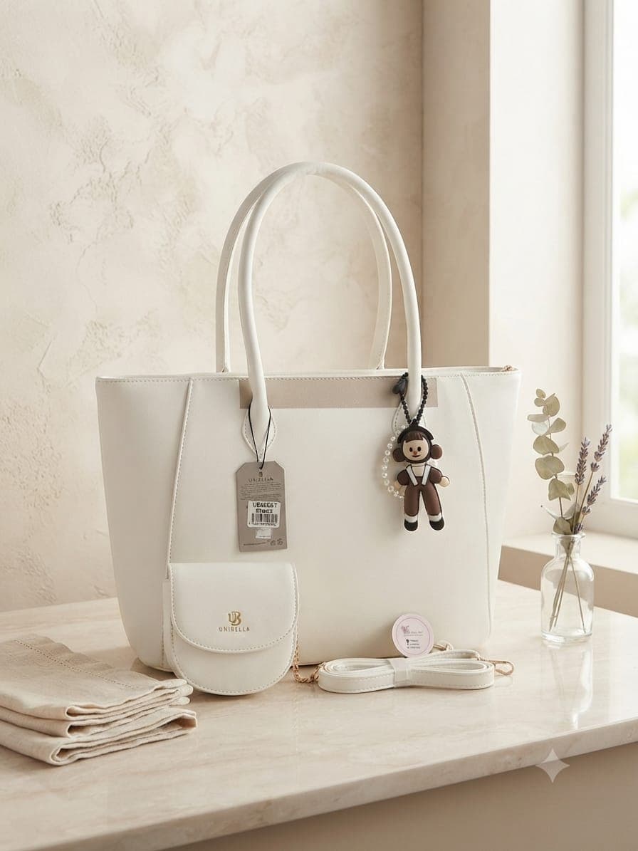 Cartera + Billetera Blanca Rosalinda
