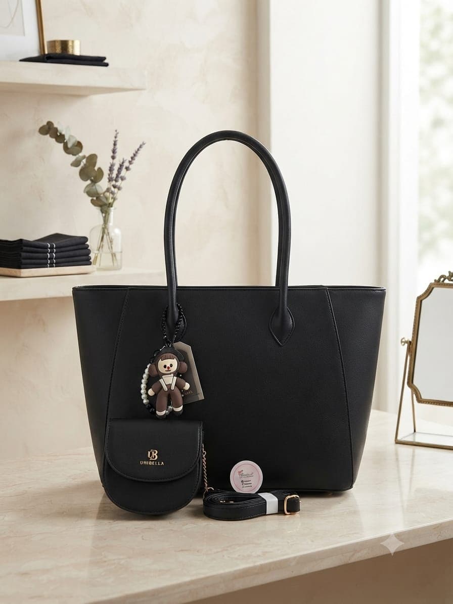 Cartera + Billetera Negra Rosalinda